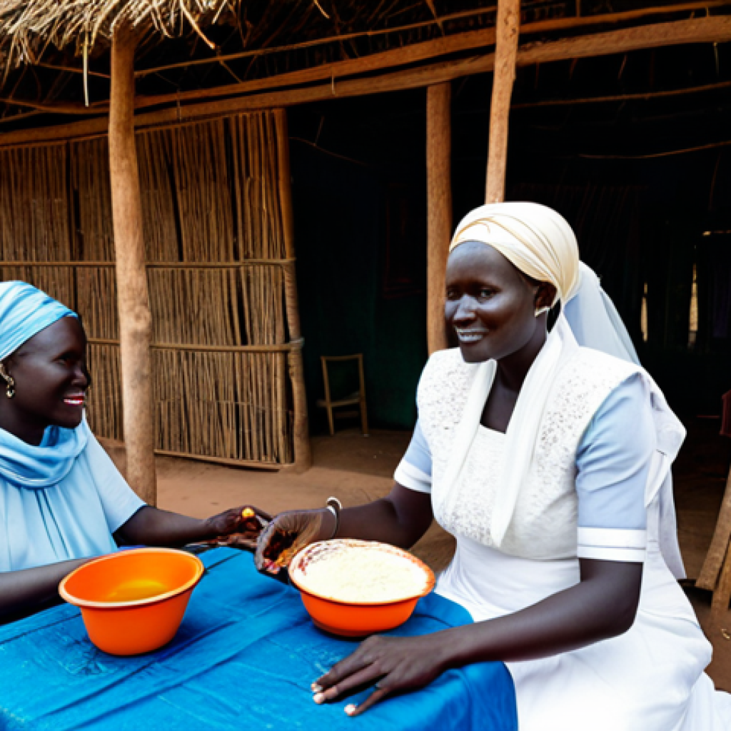 Preparing the Bride**

"A South Sudanese bride, fully clothed in modest traditional attire, surrounded by older women of her family in a village setting, participating in a beauty ritual with oils and herbs, appropriate content, safe for work, perfect anatomy, natural proportions, family-friendly, professional photography, high quality."

**