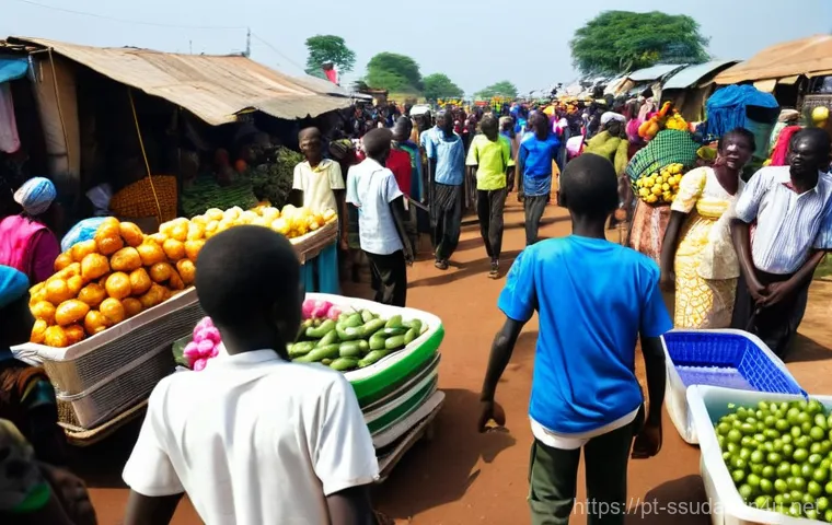 남수단과 우간다 교류 - **Image Prompt 1: Resilience in a Ugandan Refugee Settlement**
    "A vibrant and hopeful scene depi...