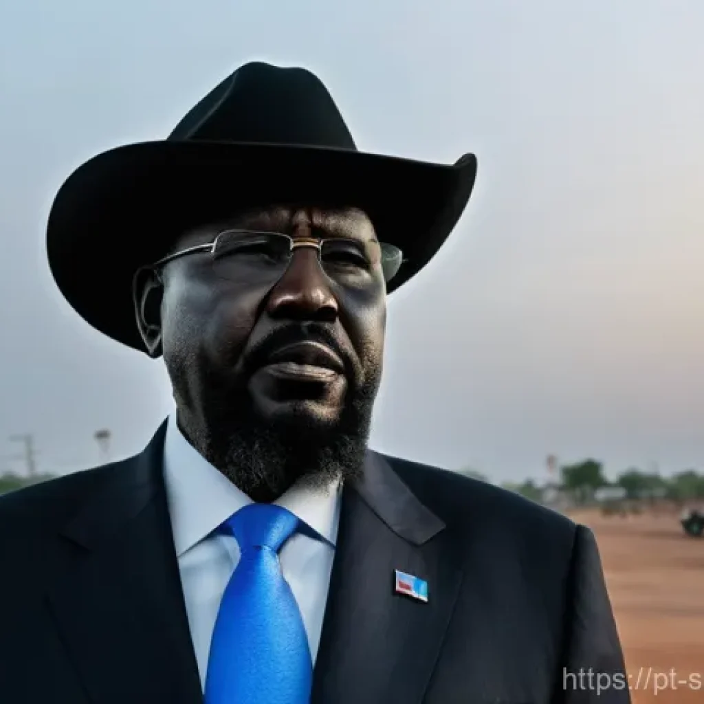살바 키르 마야르디트 - **Prompt:** A dignified portrait of Salva Kiir Mayardit, the President of South Sudan, standing with...