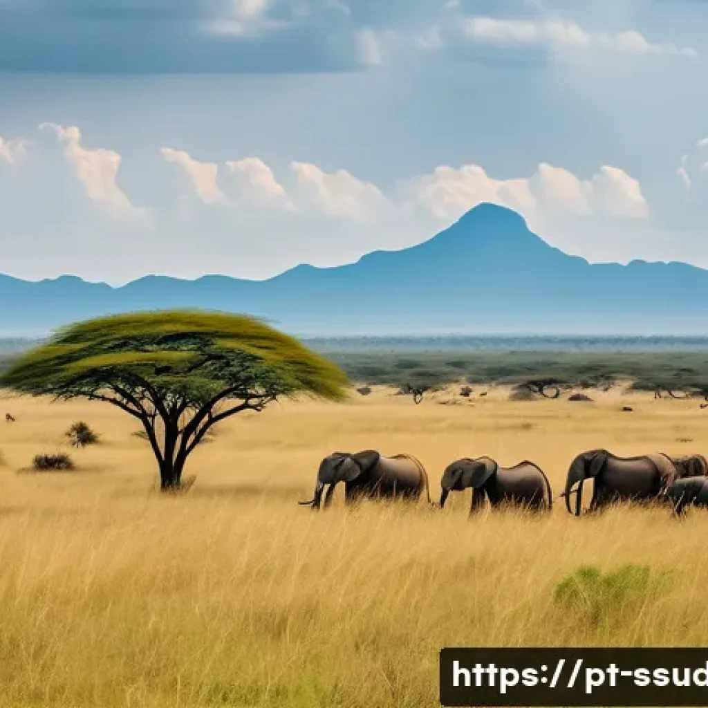 남수단의 국립공원과 자연경관 - A panoramic view of Boma National Park in South Sudan during the antelope migration season, featurin...